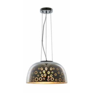 PENDANT UMBRELLA EN VERRE 3D - CIRCLES DE CHROME D400xH200mm