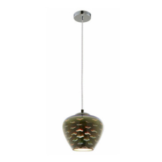 PENDANT EN VERRE 3D - CHROME SEAGULL D200xH165mm