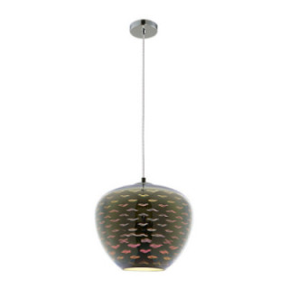 PENDANT EN VERRE 3D - CHROME SEAGULL D290xH250mm