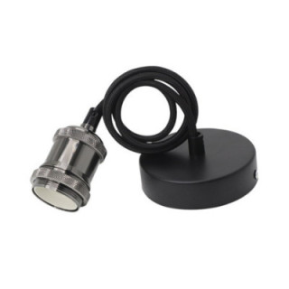 SUPPORT DE LAMPE SUSPENDUE VINTAGE 1M E27 NOIR PERLE