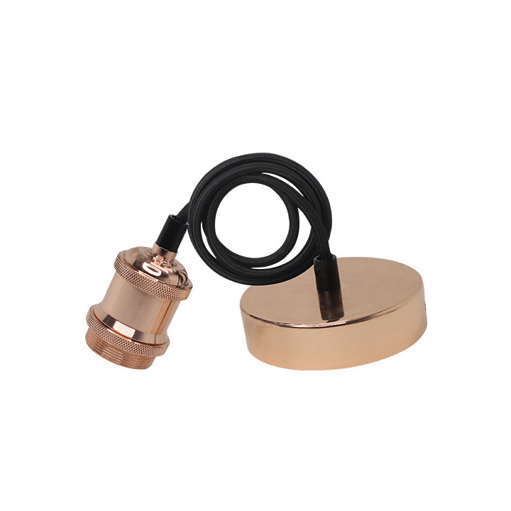 SUSPENSION VINTAGE 1M E27 OR ROSE