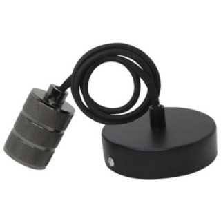 SUPPORT DE LAMPE SUSPENDUE VINTAGE 1M E27 NOIR PERLE