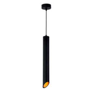 SUSPENSION GU10 ALUMINIUM CORPS NOIRREFLECTEUR DORE 6X50CM