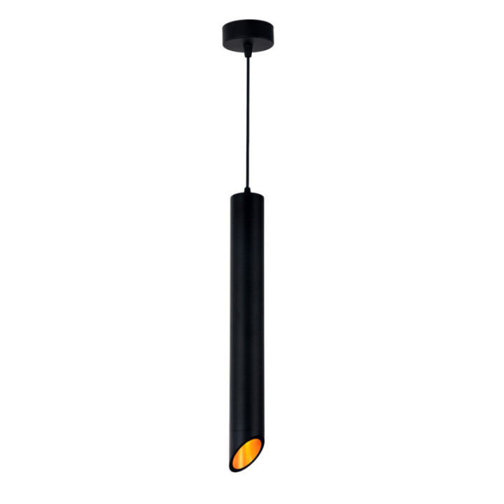 SUSPENSION GU10 ALUMINIUM CORPS NOIRREFLECTEUR DORE 6X50CM