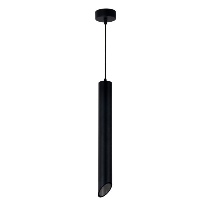 SUSPENSION GU10 ALUMINIUM CORPS NOIRREFLECTEUR NOIR 6X50CM