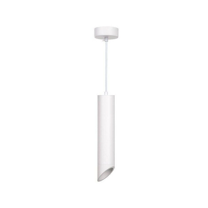 SUSPENSION GU10 ALUMINIUM CORPS BLANCREFLECTEUR BLANC 6X30CM