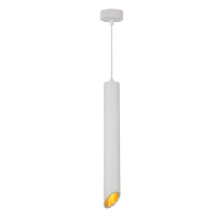 SUSPENSION GU10 ALUMINIUM CORPS BLANCREFLECTEUR DORE 6X50CM
