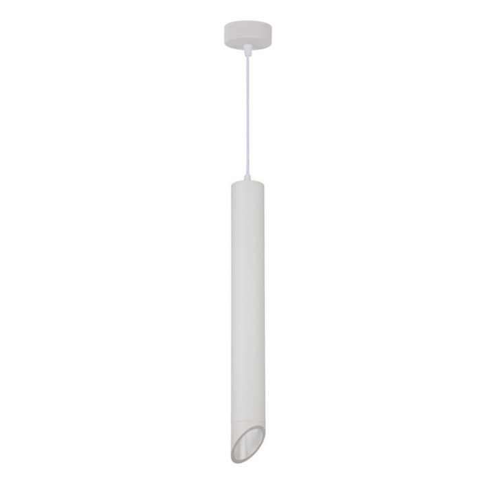 SUSPENSION GU10 ALUMINIUM CORPS BLANCREFLECTEUR BLANC 6X50CM