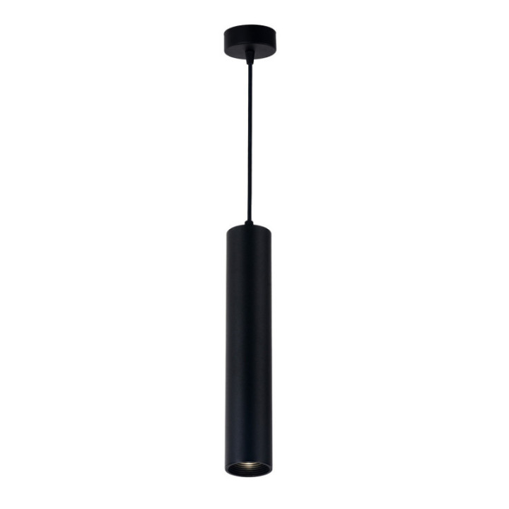 SUSPENSION GU10 ALUMINIUM CORPS NOIRREFLECTEUR NOIR 6X50CM