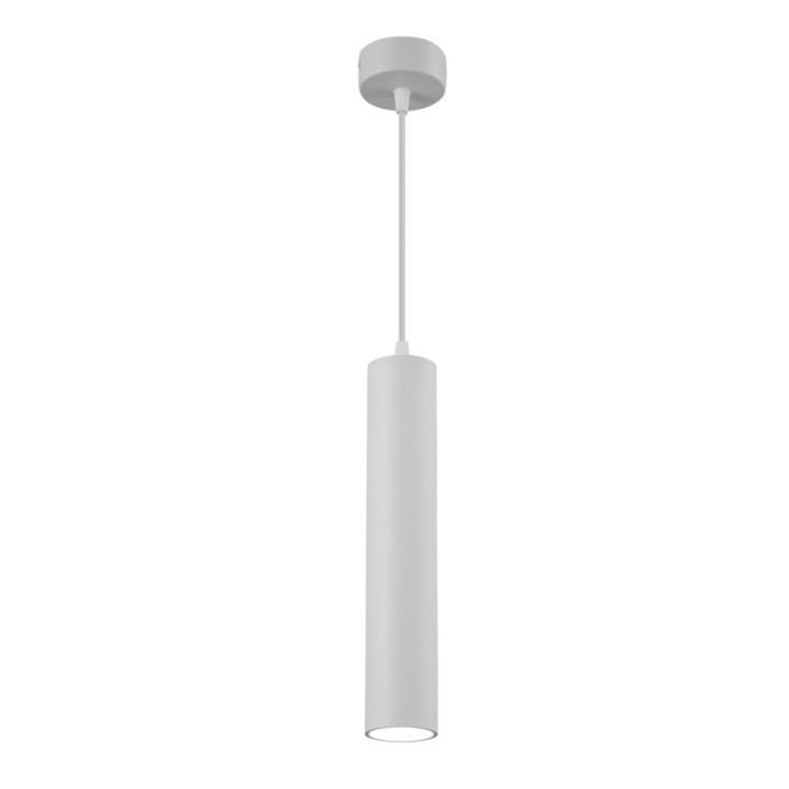SUSPENSION GU10 ALUMINIUM CORPS BLANCREFLECTEUR BLANC 6X50CM