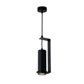 SUSPENSION GU10 ALUMINIUM CORPS NOIRREFLECTEUR NOIR 6X20CM