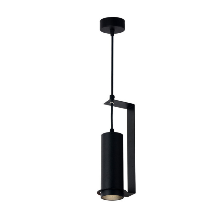 SUSPENSION GU10 ALUMINIUM CORPS NOIRREFLECTEUR NOIR 6X20CM