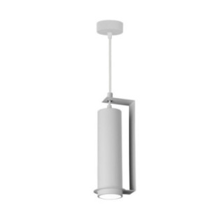 SUSPENSION GU10 ALUMINIUM CORPS BLANCREFLECTEUR BLANC 6X20CM