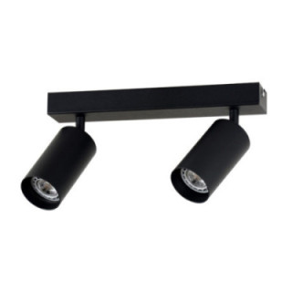 SUSPENSION À DEUX TÊTES GU10 ALUMINIUM CORPS NOIR 30X6X18CM
