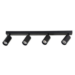 SUSPENSION QUATRE TÊTES GU10 ALUMINIUM CORPS NOIR 72X6X18CM
