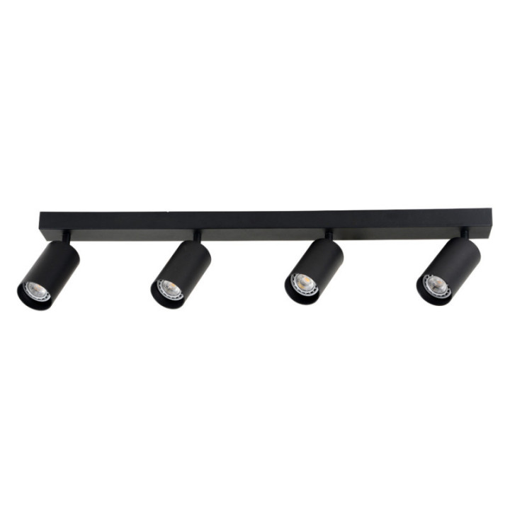 SUSPENSION QUATRE TÊTES GU10 ALUMINIUM CORPS NOIR 72X6X18CM