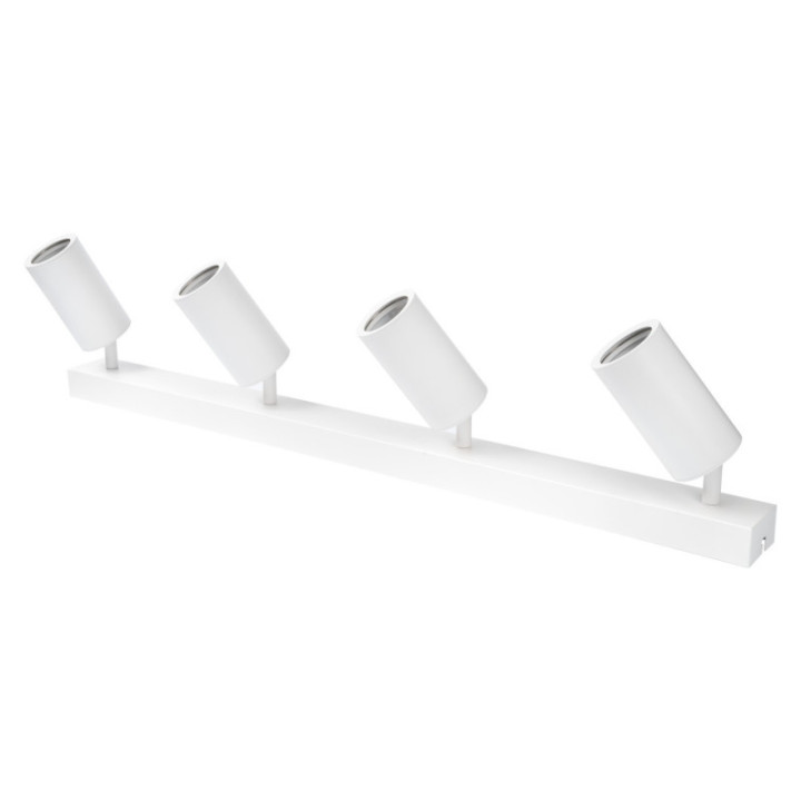 SUSPENSION QUATRE TÊTES GU10 ALUMINIUM CORPS BLANC 72X6X18CM