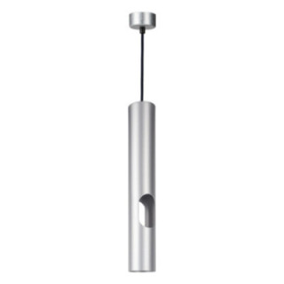 SUSPENSION GU10 ALUMINIUM ARGENT CORPS 6X40CM