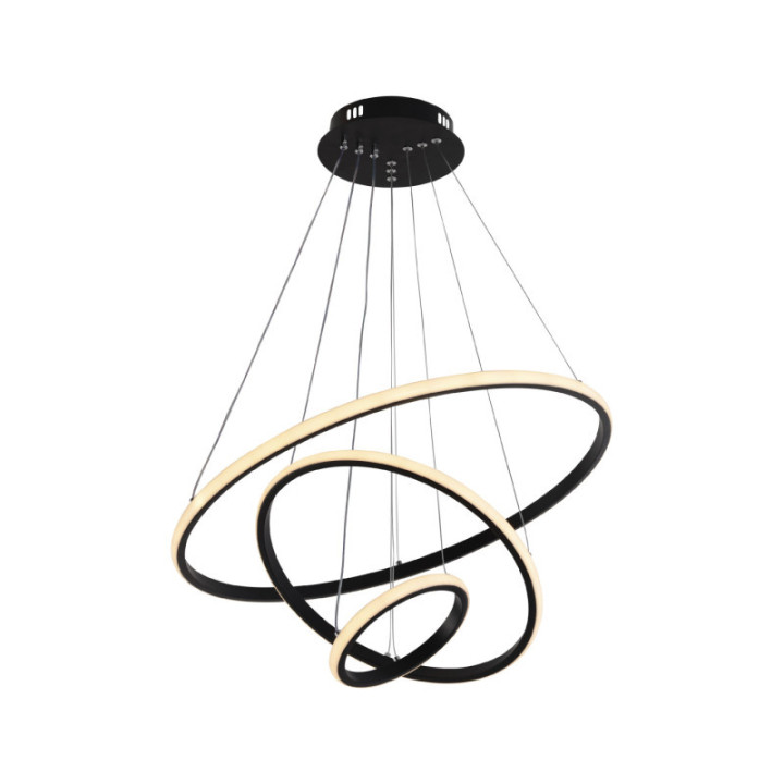 Lampe LED PENDANT 78W4480LM NOIRE 3000-6000K DIMMABLE + Télécommande