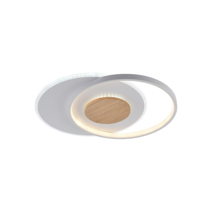 LAMPE DE PLAFOND LED 54W4120LM WH+WOOD 3000-6000K DIMMABLE + Télécommande