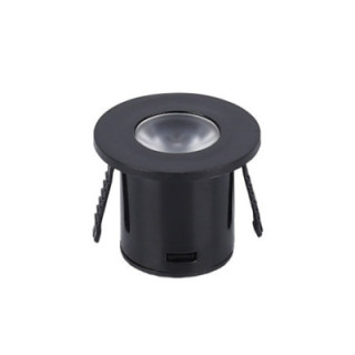 1W LED spot encastré rond BLACK AC220 - 240V 60LM 3000K