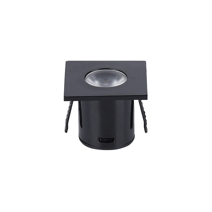 1W LED spot encastré carré BLACK AC220 - 240V 60LM 3000K