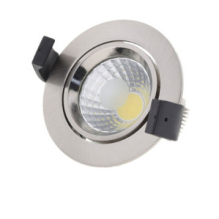 8W LED COB spot encastré ROND, ORIENTABLE, 4500K - INOX