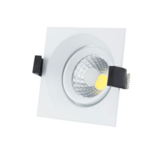 8W LED COB spot encastré CARRÉ, ORIENTABLE, 6000K