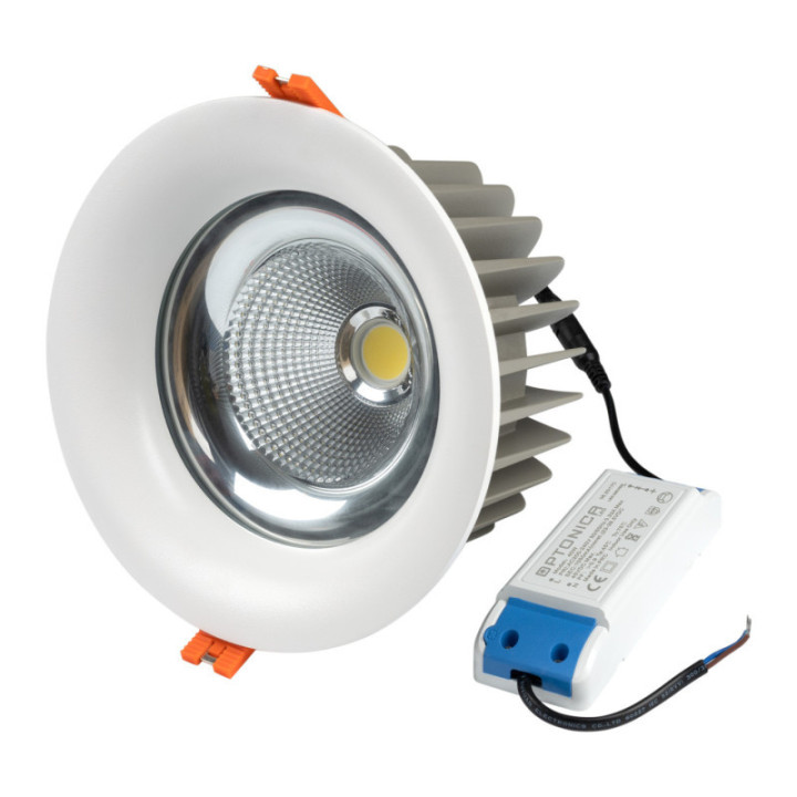 LED spot encastré 40W AC100 - 240V 60° 6000K - TUV PASS
