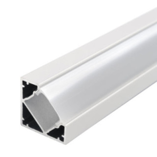 PROFIL EN ALUMINIUM POUR BANDE DE LEDS CORPS BLANC / COUVERTURE BLANCHE L 2m
