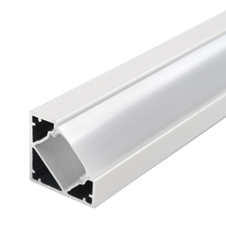 PROFIL EN ALUMINIUM POUR BANDE DE LEDS CORPS BLANC / COUVERTURE BLANCHE L 2m