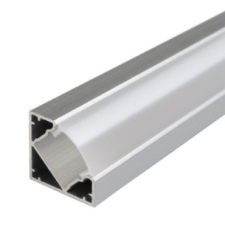 PROFIL EN ALUMINIUM POUR BANDE DE LEDS CORPS ARGENT / RÉFLECTEUR BLANC L 2m