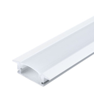 PROFIL EN ALUMINIUM POUR BANDE DE LEDS CORPS BLANC / COUVERTURE BLANCHE L 2m