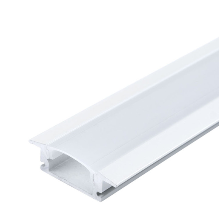 PROFIL EN ALUMINIUM POUR BANDE DE LEDS CORPS BLANC / COUVERTURE BLANCHE L 2m