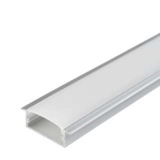 PROFIL EN ALUMINIUM POUR LA BANDE DE LED INTÉGRÉE DANS LE CORPS GRIS/COUVERTURE BLANCHE L 2m 23.5x10x21.5mm
