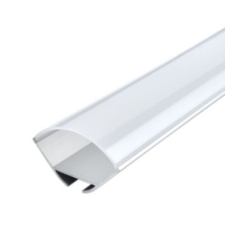 ANGLE DE PROFIL EN ALUMINIUM POUR LA BANDE DE LEDS CORPS GRIS / COUVERTURE BLANCHE L 2m 16x16x10.5mm