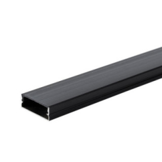 PROFIL EN ALUMINIUM POUR LA BANDE DE LEDS CORPS NOIR / COUVERTURE NOIRE L 2m 30x10mm