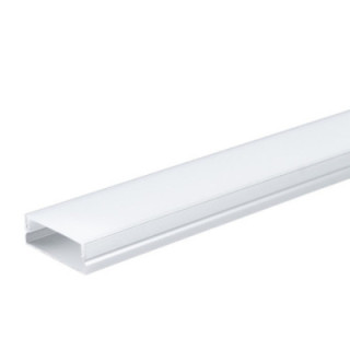 PROFIL EN ALUMINIUM POUR BANDE DE LEDS CORPS ARGENT / COUVERTURE BLANCHE L 2m 30x10mm