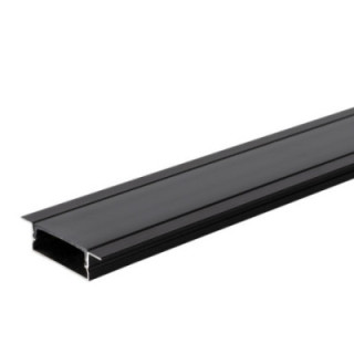 PROFIL ALUMINIUM POUR BANDE DE LEDS CORPS NOIR / COUVERTURE NOIRE L 2m 41x10mm