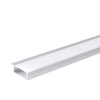 PROFIL EN ALUMINIUM POUR LA BANDE DE LEDS CORPS ARGENT / COUVERTURE BLANCHE L 2m 41x10mm