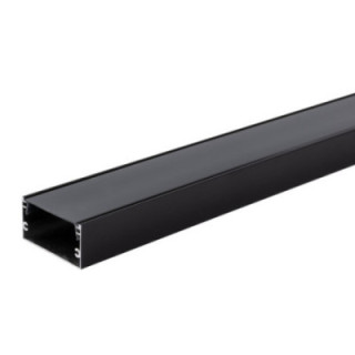 PROFIL EN ALUMINIUM POUR LA BANDE DE LEDS CORPS NOIR / COUVERTURE NOIRE L 2m 40x20mm