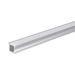 PROFIL ALUMINIUM POUR BANDE LED CORPS ARGENT / COUVERTURE BLANCHE L 2m 24x14mm