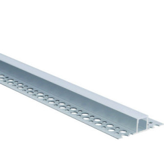 PROFIL EN ALUMINIUM POUR LA BANDE DE LEDS CORPS ARGENT / COUVERTURE BLANCHE L 2m