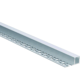 PROFIL EN ALUMINIUM POUR LA BANDE DE LEDS CORPS ARGENT / COUVERTURE BLANCHE L 2m