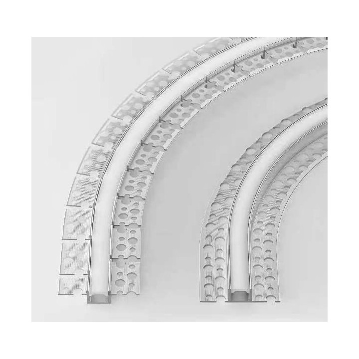 PROFILÉ PLIABLE POUR BANDE LED CORPS BLANC/COUVERTURE NOIRE L 2M