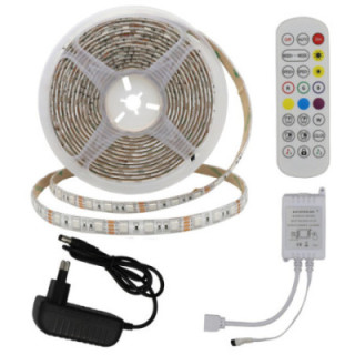 ADAPTATEUR DE BANDE LED + CONTRÔLEUR IR + TÉLÉCOMMANDE DC12V 5050 60 LEDS RGB IP54