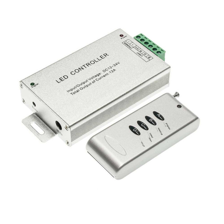 TÉLÉCOMMANDE LED STRIP RGB - 4 BOUTONS - RADIO - 144W 12A
