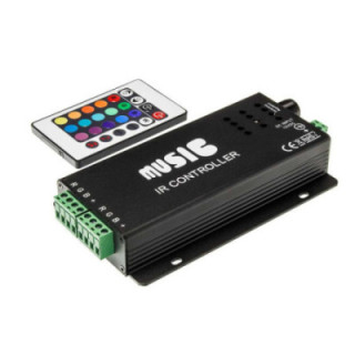 CONTRÔLEUR DE MUSIQUE À LED AVEC TÉLÉCOMMANDE 18A 12VDC