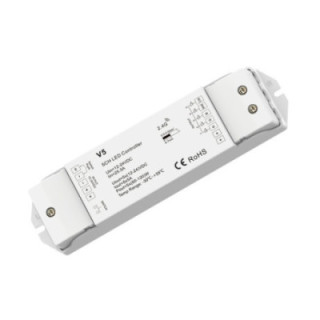 CONTRÔLEUR LED V5 12-24VDC 5A*5CH MAX25A 300W/600W (12V/24V)