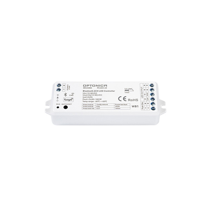 TUYA(BLUETOOTH) & RF-CONTROLLER 12-36VDC 5A*2CH 120W/240W/360W(12/24V/36V)